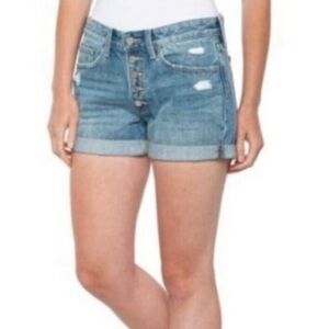 Lucky Brand Light Wash Exposed Button Fly Boyfriend Shorts 8 / 29